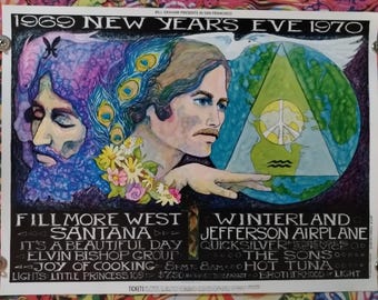PoSter Santana JeFFerSon AirpLane BG209 BiLL Graham FiLLmore 1969 PoSter