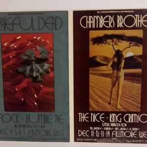 PoStcard GratefuL Dead ChamberS BrotherS BG205-206 BiLL Graham FiLLmore DoubLe PoStcard