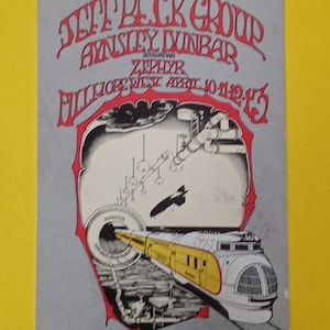 HandbiLL JeFF Beck Group ZephYr BG168A BiLL Graham FiLLmore 1969 HandbiLL