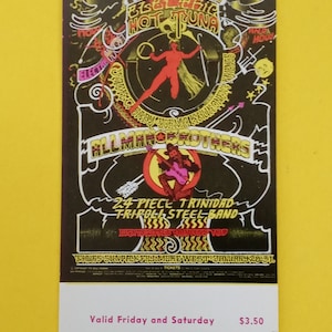 Ticket ALLman BrotherS Band BG268 BiLL Graham FiLLmore 1971 FridaY / SaturdaY Ticket