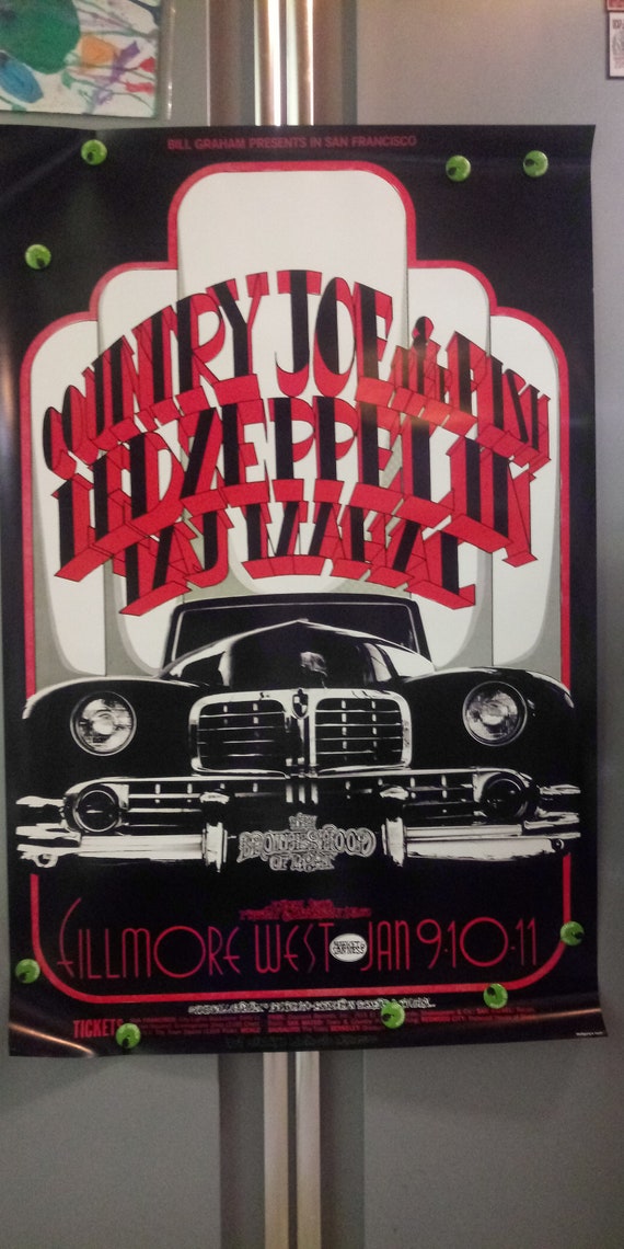 Poster Led Zeppelin Country Joe BG 155-2 Tuten Bill Graham