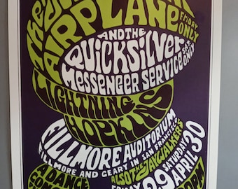 PoSter JeFFerSon AirpLane QuickSiLVer BG4 BiLL Graham FiLLmore PoSter