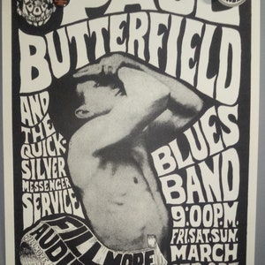 PoSter PauL BuTTerfieLd QuickSiLVer WeS WiLSon FD3 FamiLY Dog FiLLmore 1966 PoSter