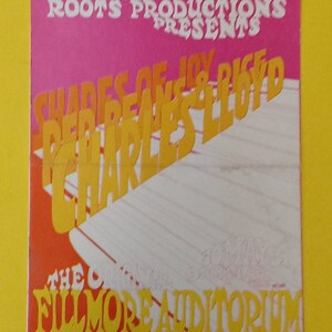 HandbiLL CharLeS LLoYd GraSS ROOtS ProductionS FiLLmore Auditorium 1969 HandbiLL