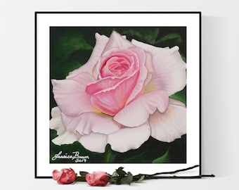 Pink Rose Art Print / Gift For Her / Wall Art