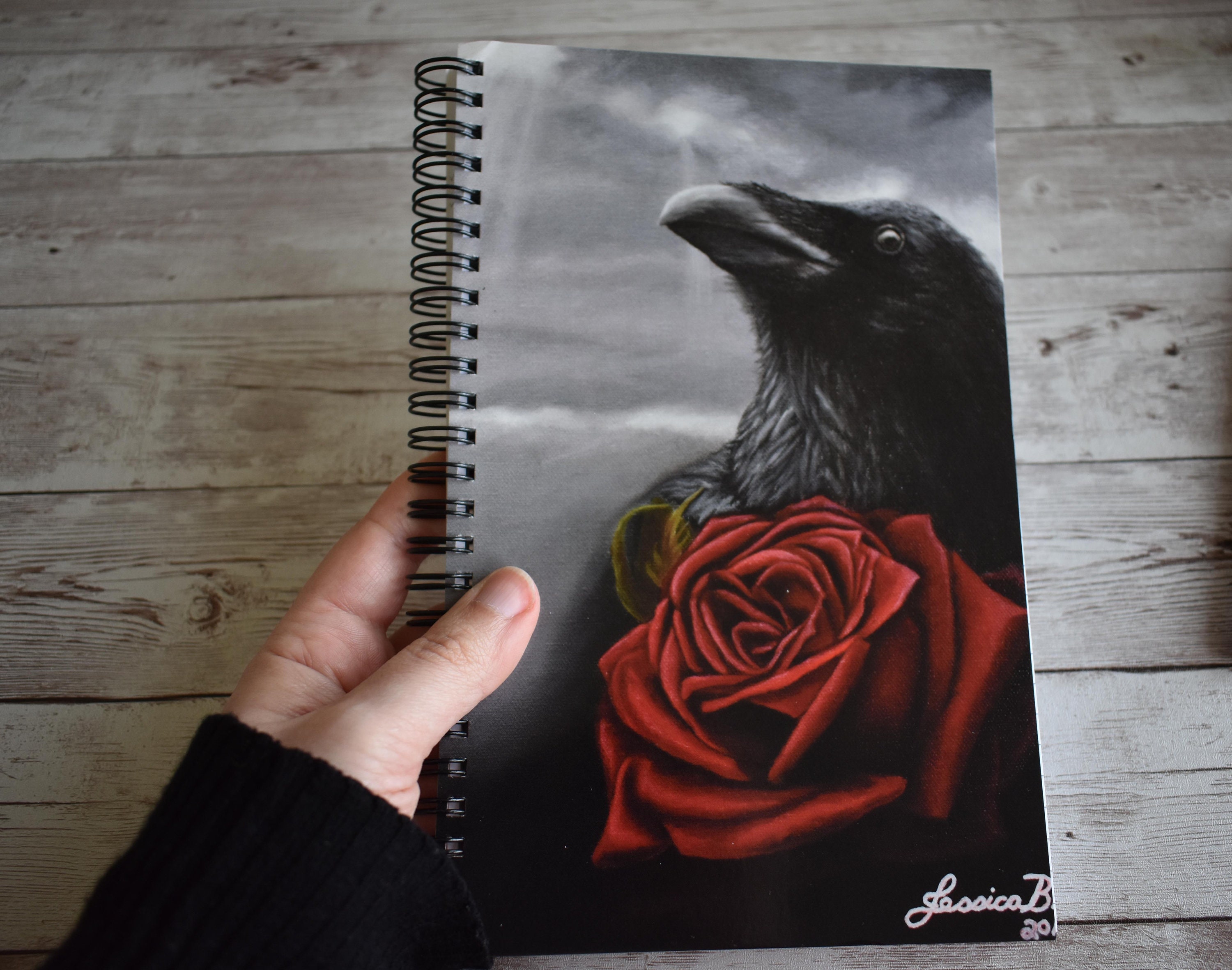 Raven Notebook/ Notebook Journal/ Lined Notebook/ 80 Lined Etsy