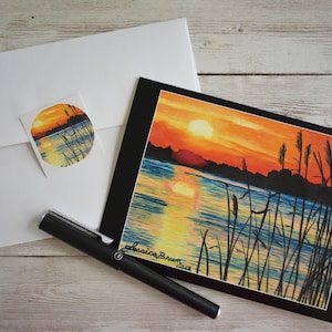 Sunset Lake Greeting Card