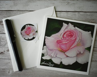 Pink Rose Greeting Card