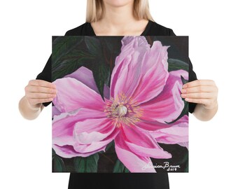 Pink Peony Print, Floral Art Print