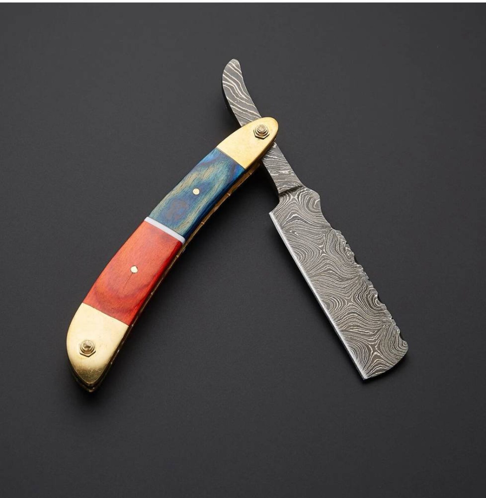 Damascus Steel Straight Razor for Shaving Hand Gift for Etsy