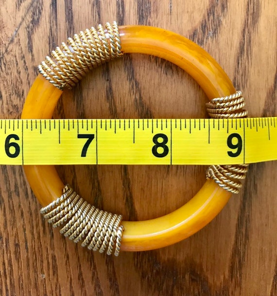 Vintage Butterscotch Bakelite Bracelet - image 5