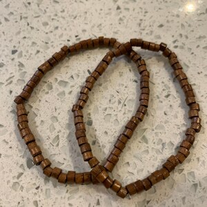 Brown wooden beaded bracelets