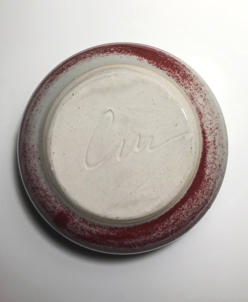 Stoneware Signed Pottery Pot with Lid