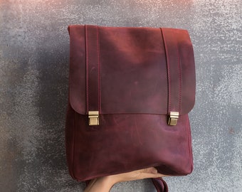 Burgundy leather backpack,Leather backpack,Backpack purse,Leather backpack women,Leather backpacks,Small leather backpack,Laptop backpack
