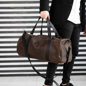 Leather Weekender Bag: Personalized Duffle Travel Bag