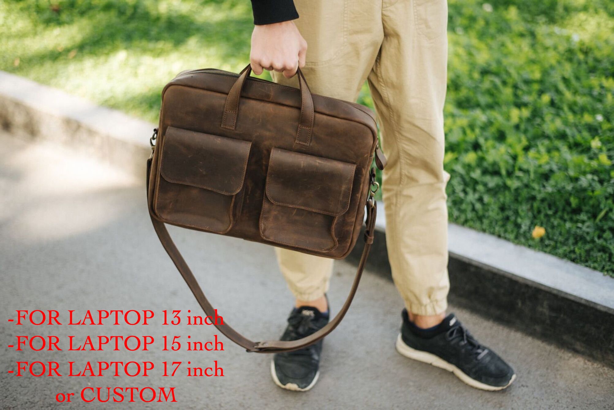 Men's Leather Briefcase for Laptopleather Etsy