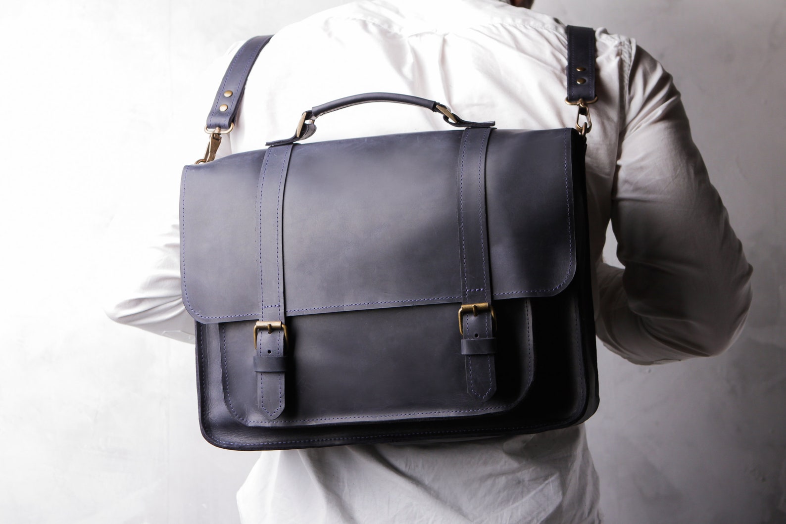 Briefcase Backpack Leather Backpack Briefcaseconvertible Etsy