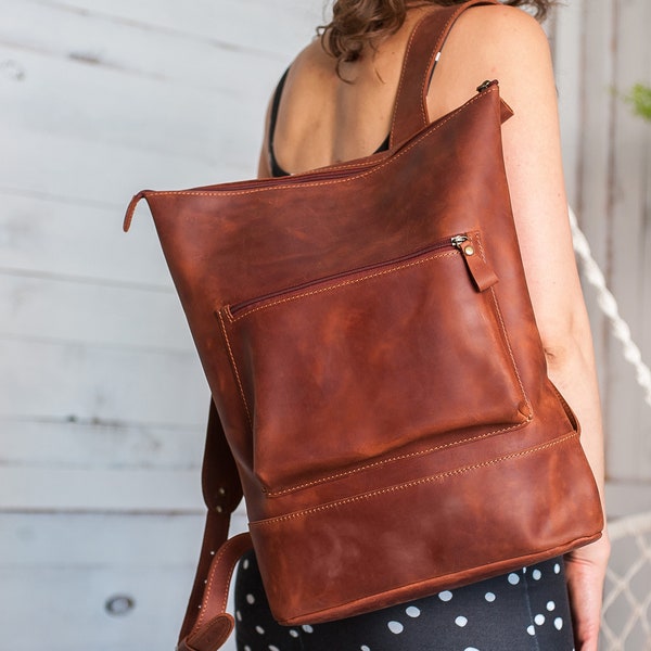 Tote backpack,Leather backpack women,Laptop backpack women,Leather backpack,Work backpack,Backpack for her,Woman's leather backpack,Backpack