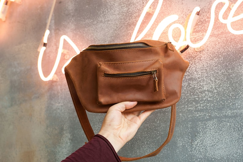 Handmade Leather Hip Bagsmall Bag Unisexbelt Fanny Pack Etsy