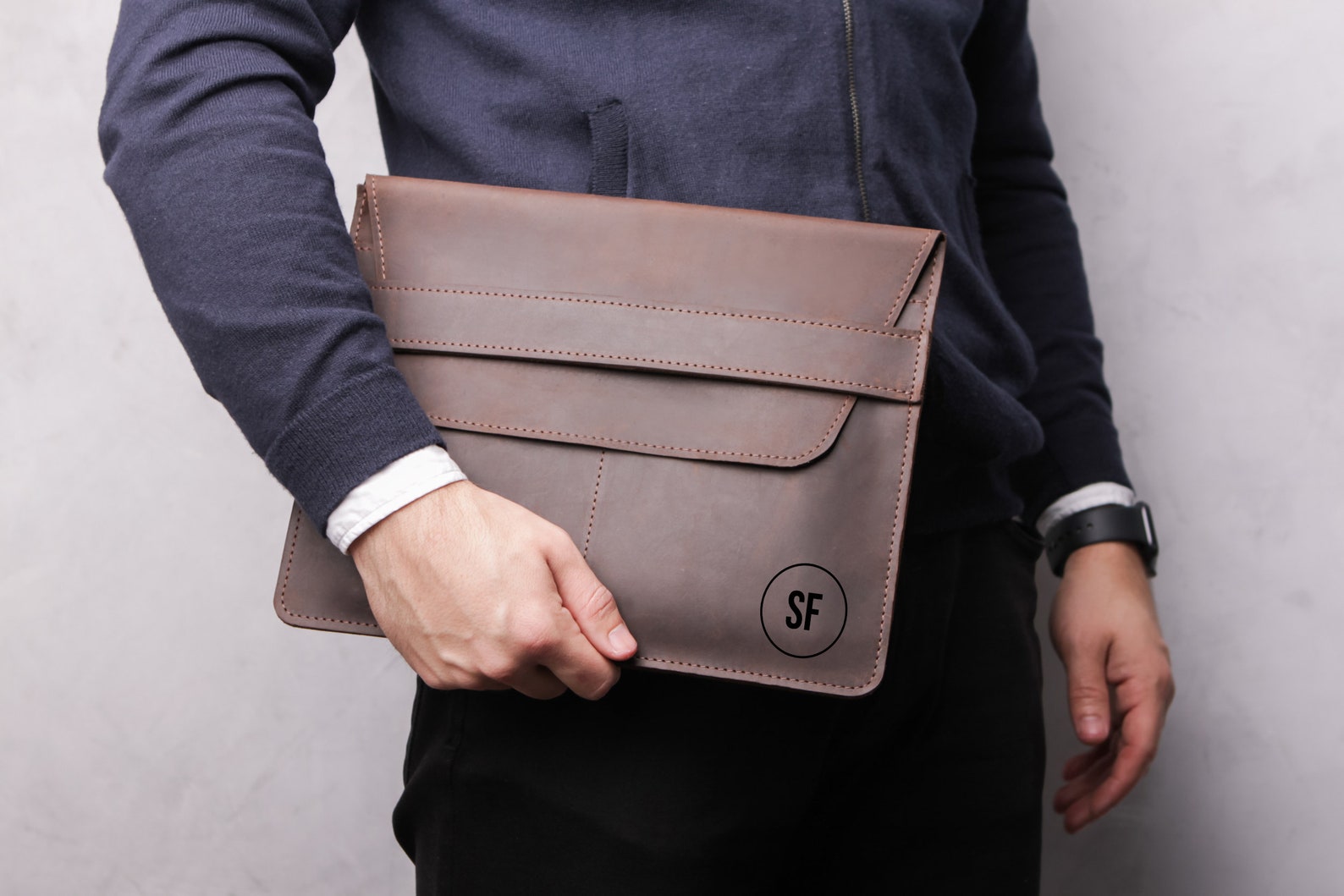 Custom Laptop Sleeve 17 Inchmacbook Sleeve Leathermacbook Etsy