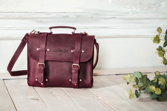 Leather Messenger Bag Women: Handmade Laptop Computer Bag