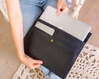 Handmade Leather Portfolio: A3 Document Folder, Laptop Case