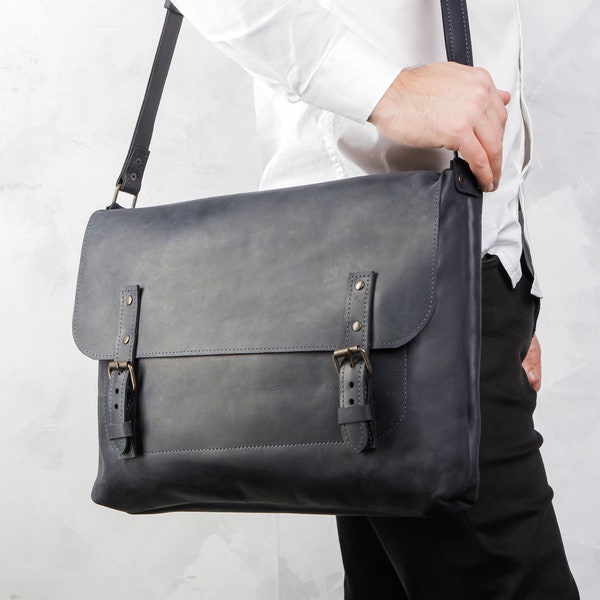 Leather messenger bag men,Mens leather bag,Work bag men,17 inch laptop bag,Diaper messenger bag,Leather Crossbody bag,Leather messenger bag