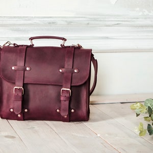Cartable en cuir, Cartable pour femme, Sac bandoulière, Sacoche pour ordinateur portable pour femme, Sac besace en cuir pour femme, Sac en cuir, Sac besace pour ordinateur portable, Sacs en cuir