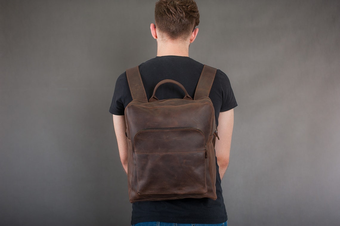Brown Leather Backpack Leather Backpack Backpack Men Mens - Etsy