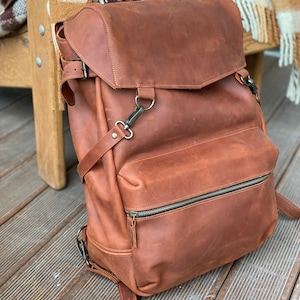 Sac à dos convertible en cuir : sac à dos de travail fait main