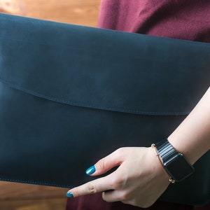 Handmade Leather MacBook Pro 13 Case: Personalized Laptop Sleeve