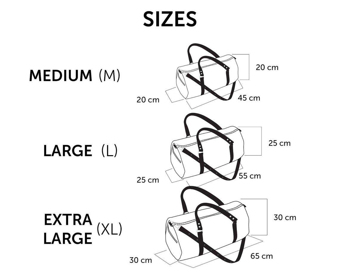 3 SIZES Leather Duffle Bagcustom Leather Duffle Bagleather Etsy