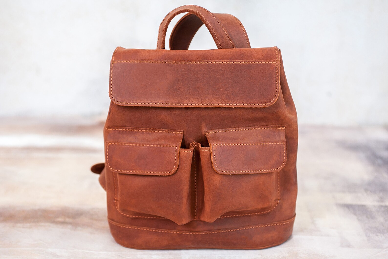 Leather Backpack Womenleather Backpack Purseleather Work Etsy