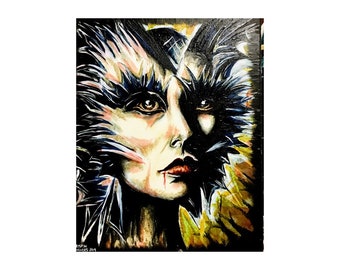 Mermaid Portrait: Acrylic Painting on Canvas (20x16)
