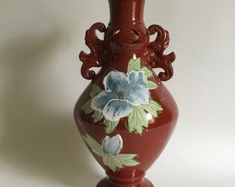 アンティーク アールヌーボー モリアージュ花瓶、立体装飾陶器花瓶、高