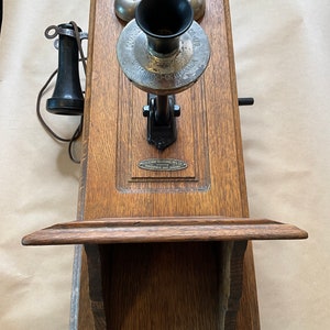 Antique wall crank telephone by Dominion Telephone Company of Waterford,Ontario image 2