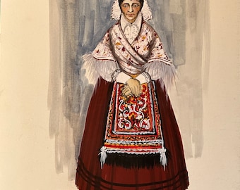 Original costumes drawings by Robert Doyle for Blood Wedding