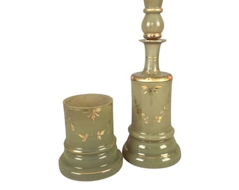 Antique Green Blown Perfume Bottle