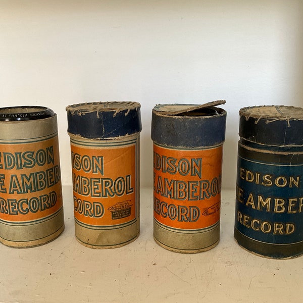 Edison Blue Amberol Cylinders Set of 4