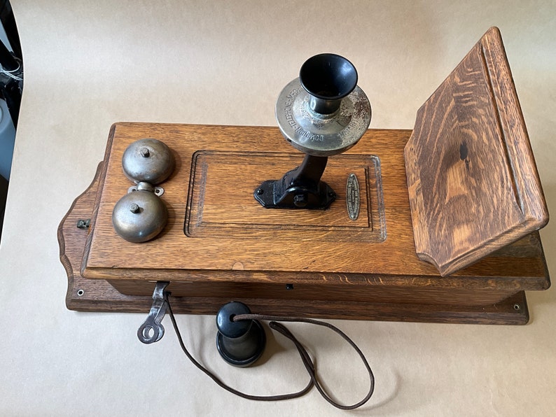 Antique wall crank telephone by Dominion Telephone Company of Waterford,Ontario image 1