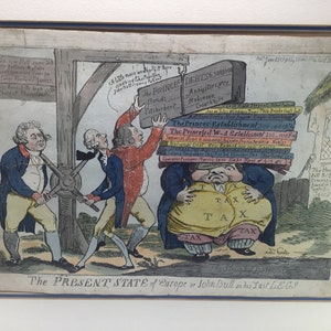 Antique Gillray satirical print 1795