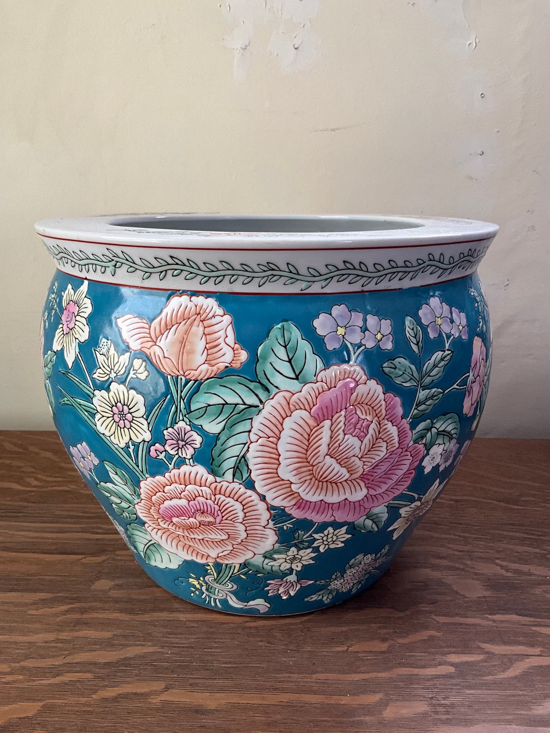 large-porcelain-koi-fish-bowl-painted-inside-etsy