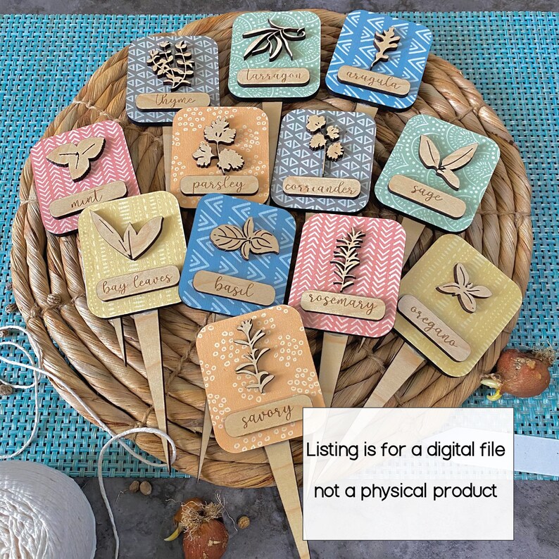 Herb Garden Stakes SVG Cut File/minimalist Plant Stakes/herb Garden