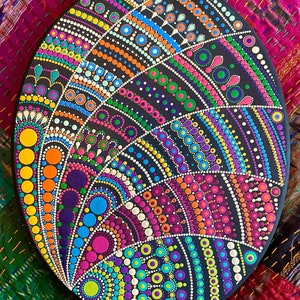 Hand-Painted Dot Painting | 14” Wooden Plaque | Mandala | Mandala Art | Dot Art | Dot Painting | Handmade