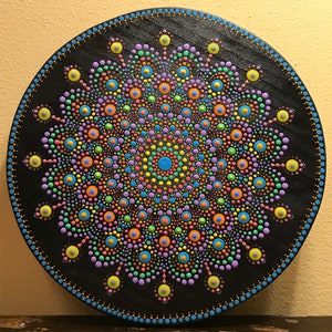 Hand-Painted Dot Mandala | 10” Wooden Circle | Mandala | Mandala Art | Dot Art | Dot Painting | Handmade