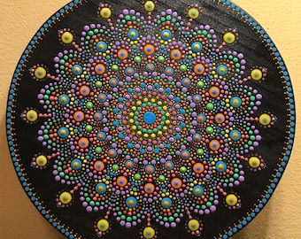 Hand-Painted Dot Mandala | 10” Wooden Circle | Mandala | Mandala Art | Dot Art | Dot Painting | Handmade