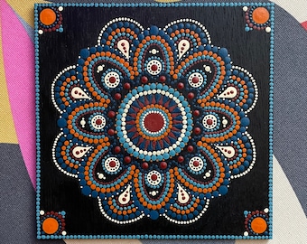 Hand-Painted Dot Mandala | 6” Wooden Panel | Mandala | Mandala Art | Dot Art | Handmade