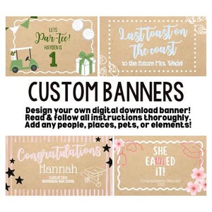 Modelli di banner personalizzati - Banner in carta marrone solo DOWNLOAD DIGITALE