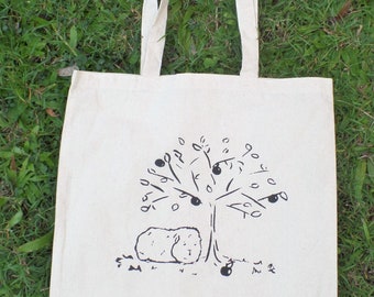 Guinea Pig - Under Apple Tree Design reusable tote/shopping bag