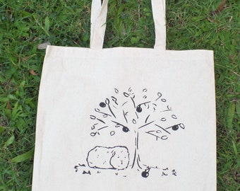 Cochon d'Inde - Sous Apple Tree Design fourre-tout/sac à provisions réutilisable